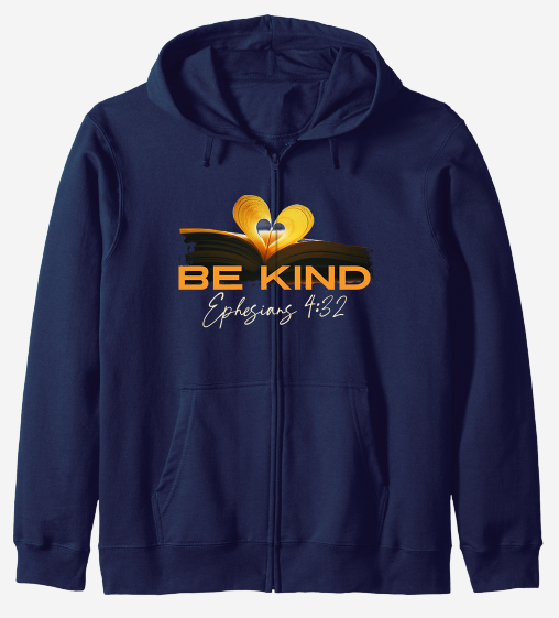 Be Kind - Zip Hoodie - Fun and Inspirational Design by Crucial Key