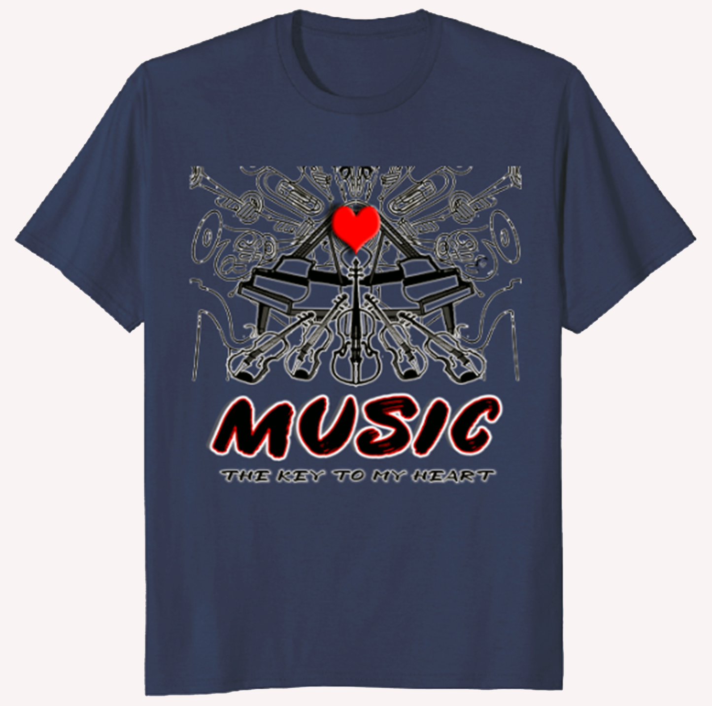 Music The Key To My Heart- Standard T-Shirt