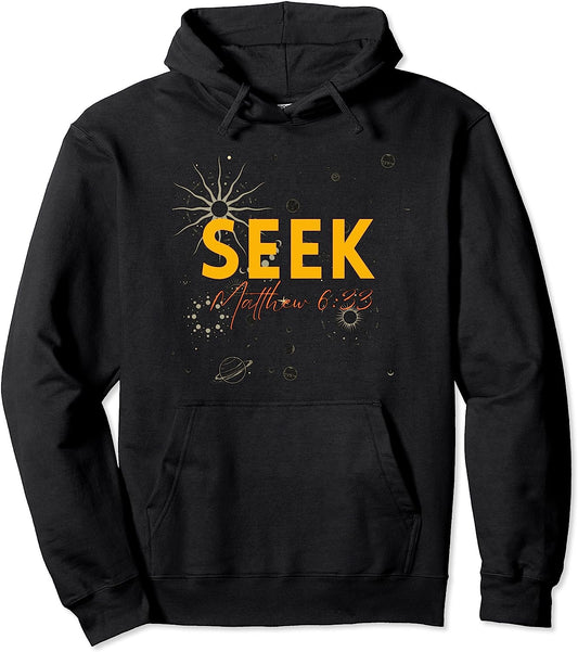 Seek - Pullover Hoodie - Fun and Inspirational Design by Crucial Key