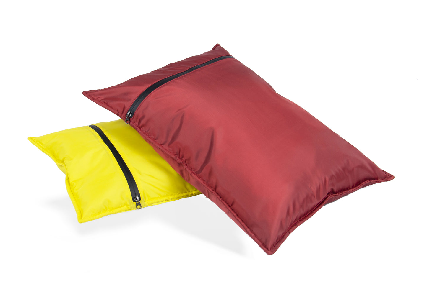 Elan Quest Stuffable Camping Pillow Stuff Sack (Yellow/Small) - Reversible Lightweight Water Resistant - Bring Your Own Stuffing